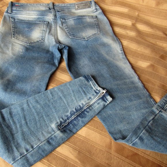 Diesel Jeans Womens Size 28 Blue Distressed Stretch Skinny Denim Low Rise. - Picture 5 of 6